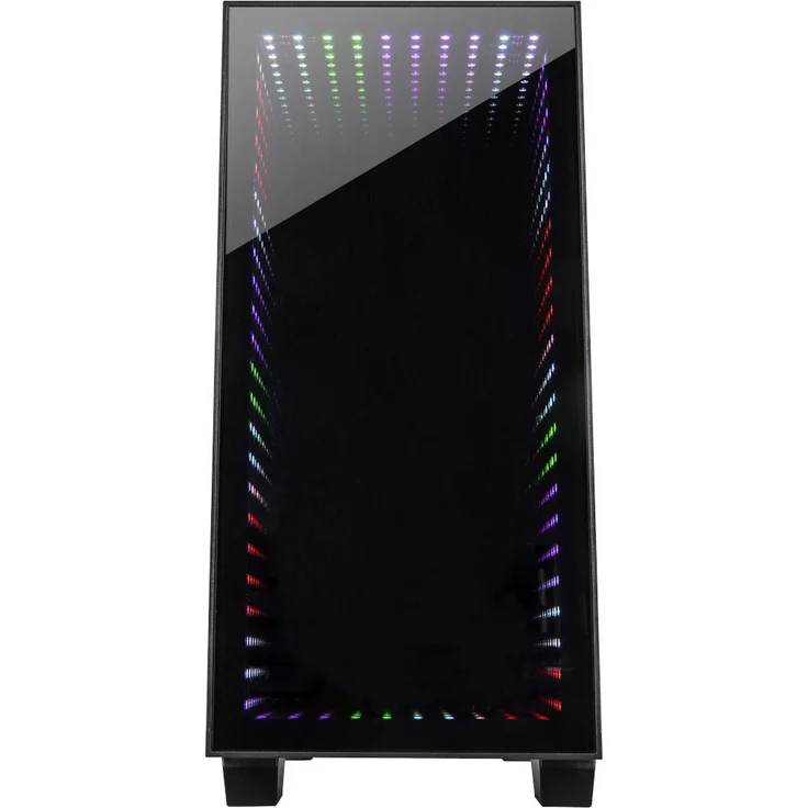 Inter-Tech X-608 Infinity Micro Infinity-Mirror Tower-Gehäuse, schwarz, Tempered – Bild 2