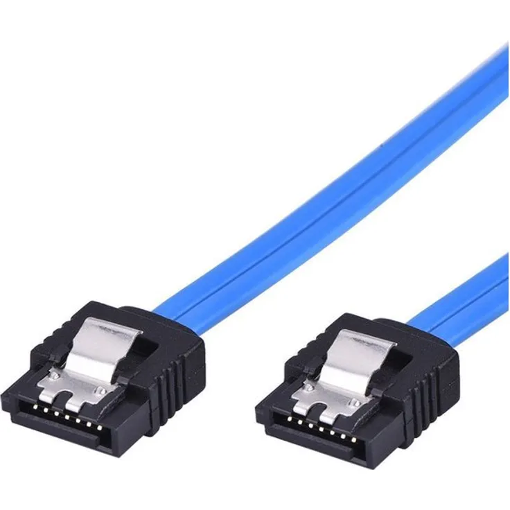 adaptare 31503 30 cm SATA III-Kabel, 6 GB/s mit Metallclips blau