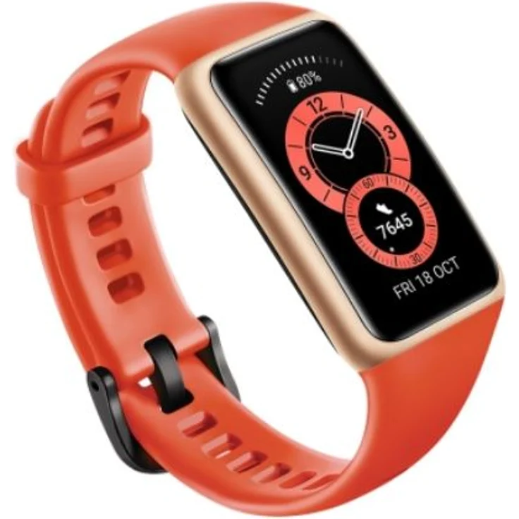 Huawei Band 6 Fitness-Tracker Damen, 43 x 25,4mm, Kunststoffarmband, Amber Sunrise – Bild 5