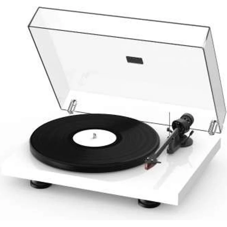 Pro-Ject Debut Carbon EVO Manueller Plattenspieler mit Riemenantrieb inkl. Schutzhaube hochglanz weiß – Bild 1