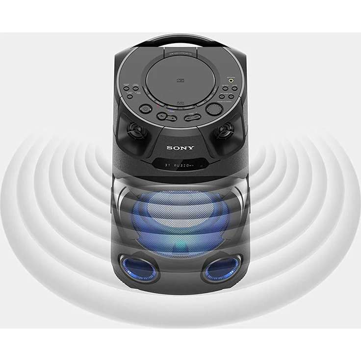 Sony MHC-V13 Leistungsstarkes Audiosystem, Bluetooth-Lautsprecher für Party, (150 Watt Ausgangsleistung, Mega Bass, Bluetooth und NFC) Schwarz – Bild 3