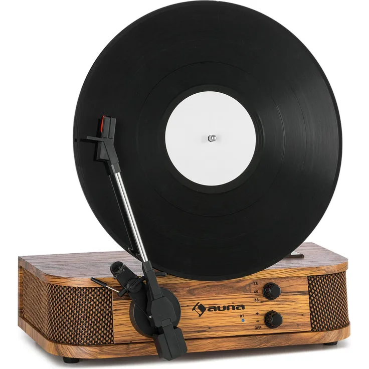 Verticalo SE DAB Retro-Plattenspieler DAB+ UKW-Tuner USB BT AUX holz Mit Bluetooth, DAB+ und UKW-Tuner