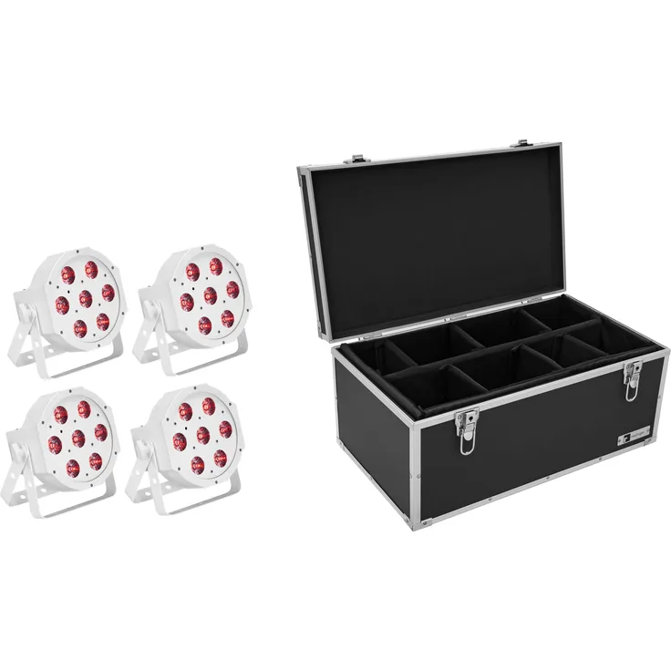 Eurolite Set 4x LED SLS-7 HCL Floor weiß + Case