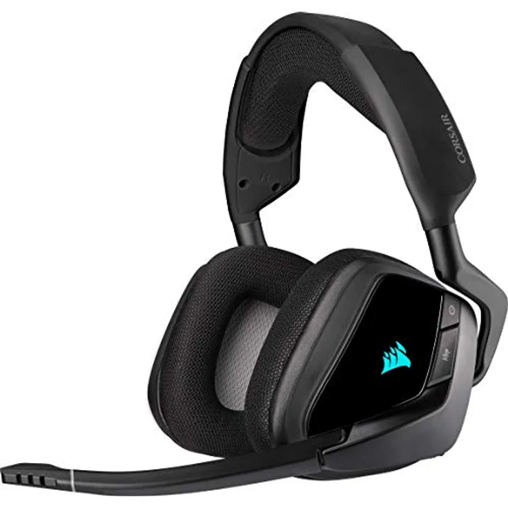 Corsair Void Elite RGB Wireless Gaming Headset (7.1 Surround Sound, Ultraniedrige Latenz, 12 Meter Reichweite, Omnidirektionales Mikrofon, iCUE RGB-Beleuchtung, für PC und PS4) carbon