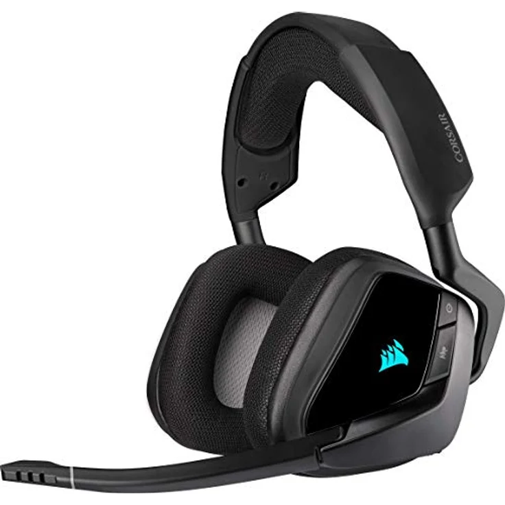 Corsair Void Elite RGB Wireless Gaming Headset (7.1 Surround Sound, Ultraniedrige Latenz, 12 Meter Reichweite, Omnidirektionales Mikrofon, iCUE RGB-Beleuchtung, für PC und PS4) carbon – Bild 1