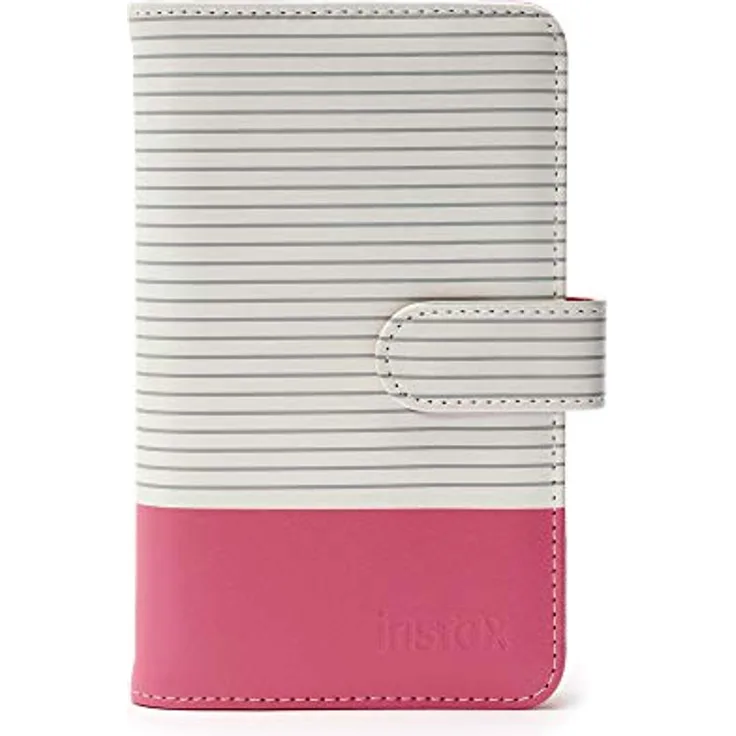Instax Mini-Fotoalbum (gestreift) für Mini Fotos, Flamingo pink