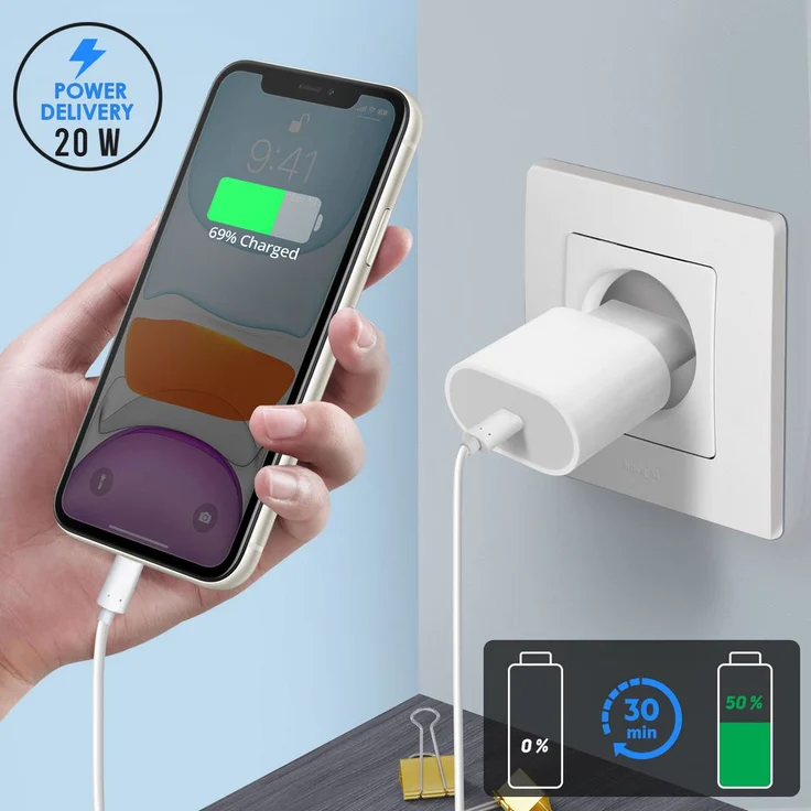 Apple MHJE3ZM/A 20W USB-C Power Adapter, Netzteil, weiß – Bild 7