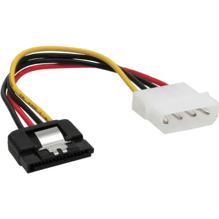 InLine Netzkabel intern 4pol/St. auf 15pol/SATA St. 0.15m mit Sicherheitslasche (29670A)