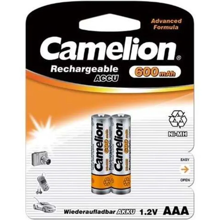 Camelion 17006203 Akku NI-MH HR03-Micro- 600mAh-1,2V, 2er-Pack