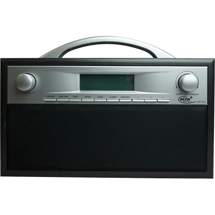 ELTA DAB+ Radio MP3 Wecker LCD-Display Holzgehäuse Schwarz/Grau