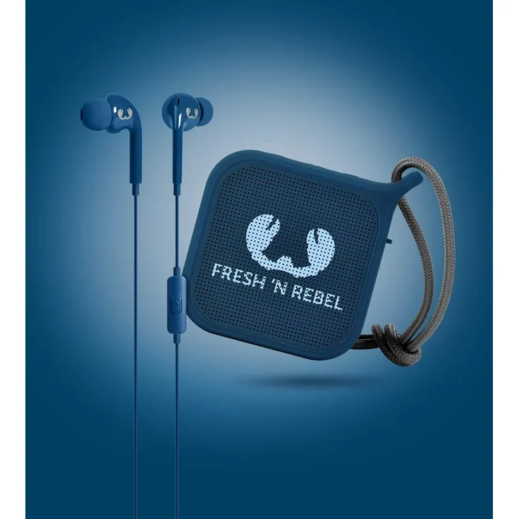 Fresh 'N Rebel Set In-Ear-Kopfhörer Vibe + Lautsprecher Pebble, Indigo