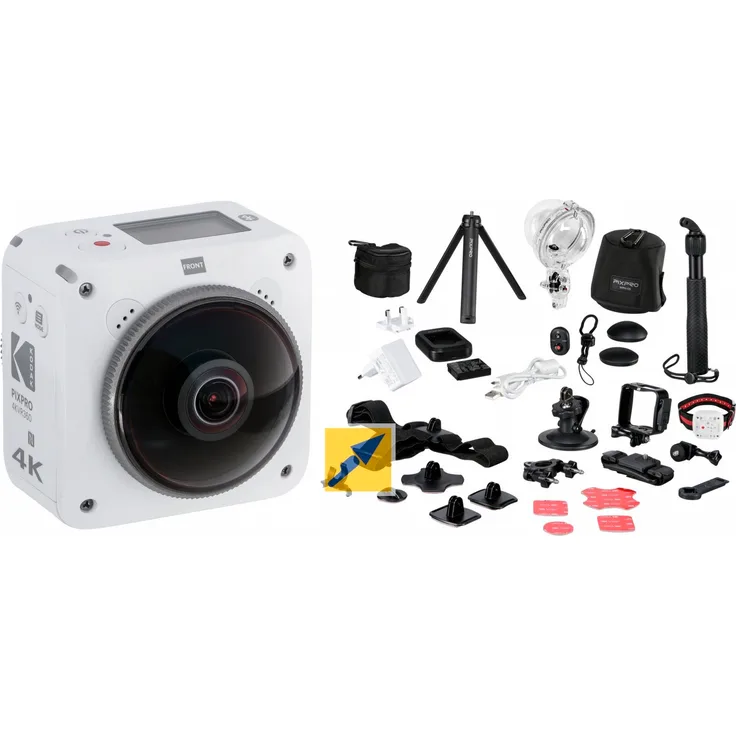 Kodak Pixpro Action Kamera 4KVR360 Ulitimate Pack - weiß