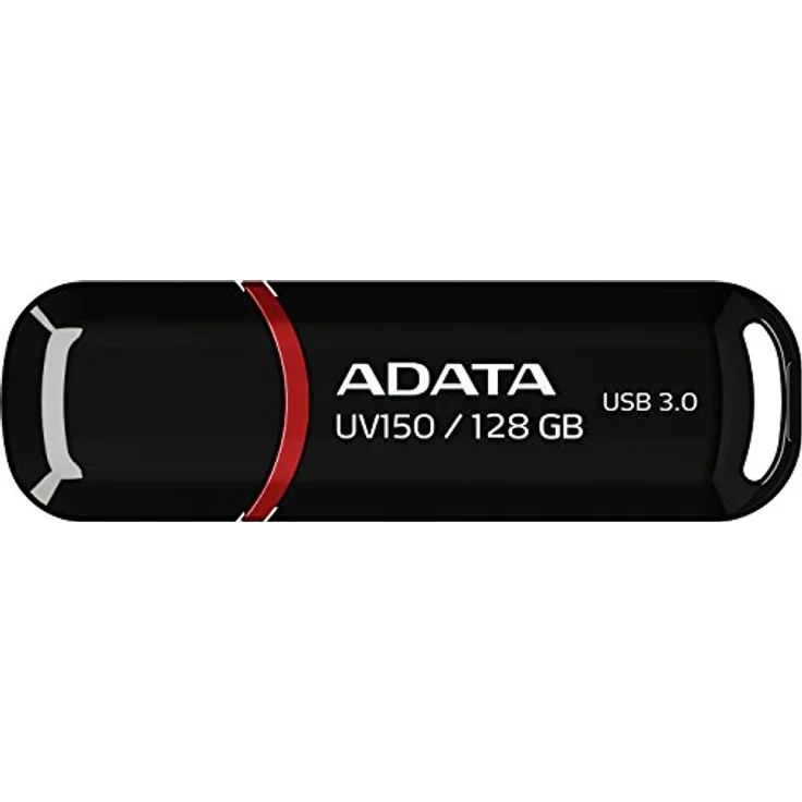 ADATA AUV150-128G-RBK USB-Stick 128 GB USB Typ-A 3.0 (3.1 Gen 1) Schwarz - USB-Sticks (128 GB, USB Typ-A, 3.0 (3.1 Gen 1), Kappe, Schwarz) – Bild 1