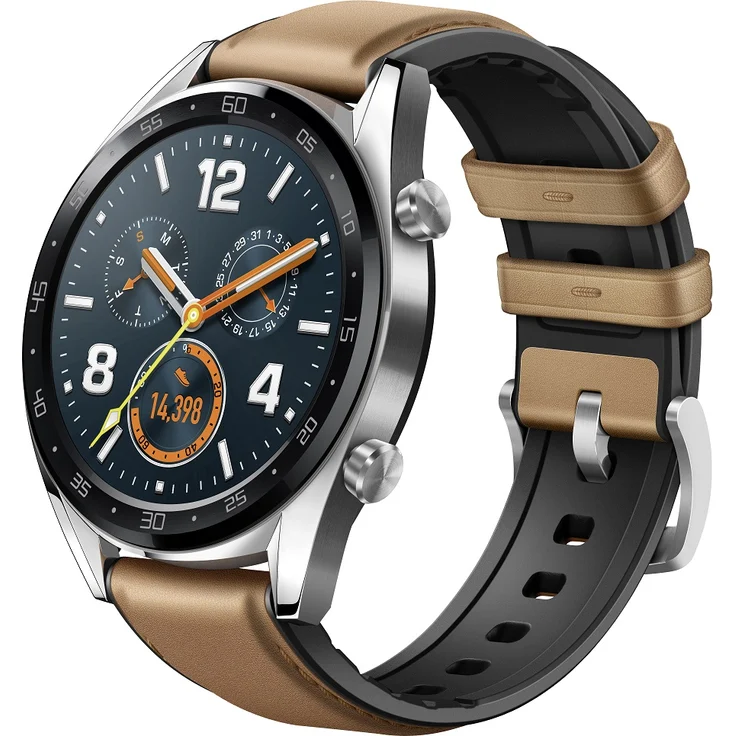 Huawei Watch GT Classic Smartwatch GPS, Unisex, 46,5mm, Edelstahlgehäuse, Saddle Brown – Bild 2