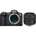 Canon EOS R5 Vollformat Systemkamera - Gehäuse (spiegellos, 45 MP, 8K-RAW-Video, 5-Achsen Bildstabilisator, 8 cm (3,2 Zoll) LCD II, WLAN, Bluetooth, USB 3.1, Dual Pixel CMOS AF II) schwarz inkl. RF 35mm f1,8 IS STM Macro