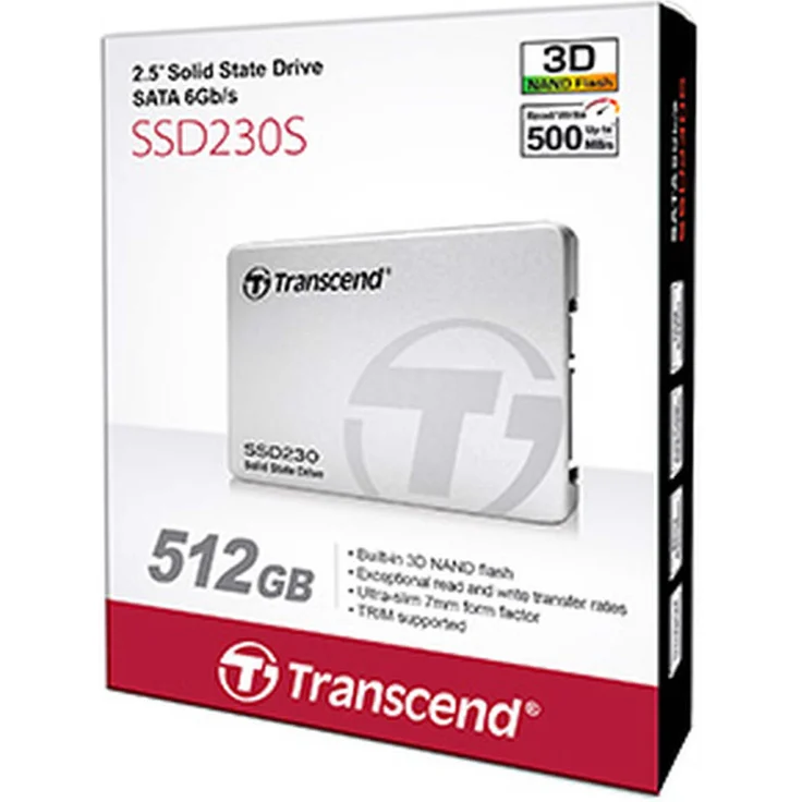 Transcend SSD230 - Solid-State-Disk - 512 GB - intern - 2.5 Zoll (6.4 cm) - SATA 6Gb/s (TS512GSSD230S) – Bild 3