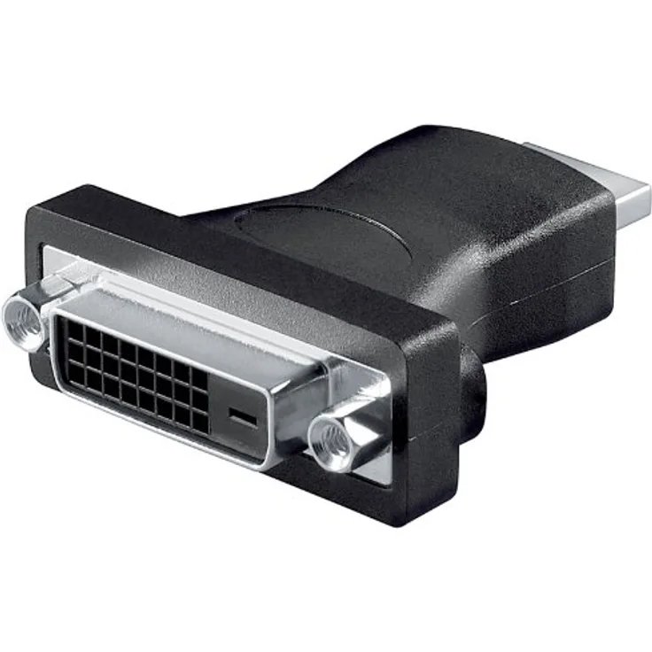 Wentronic Goobay HDMI / DVI-D Adapter, HDMI Standard-Stecker (Typ A), Schwarz - 19-pol. HDMI-Stecker>DVI-D (24+1) Buchse (68098)
