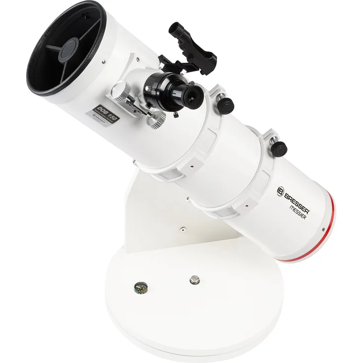 Bresser Teleskop Messier 6'' Dobson mit parabolischer Optik, hochwertig und kompakt, perfekt für Reisen mit vormontiertem Tubus ohne notwendigem Aufbau inklusive LED-Sucher, 2 Okularen und Mondfilter