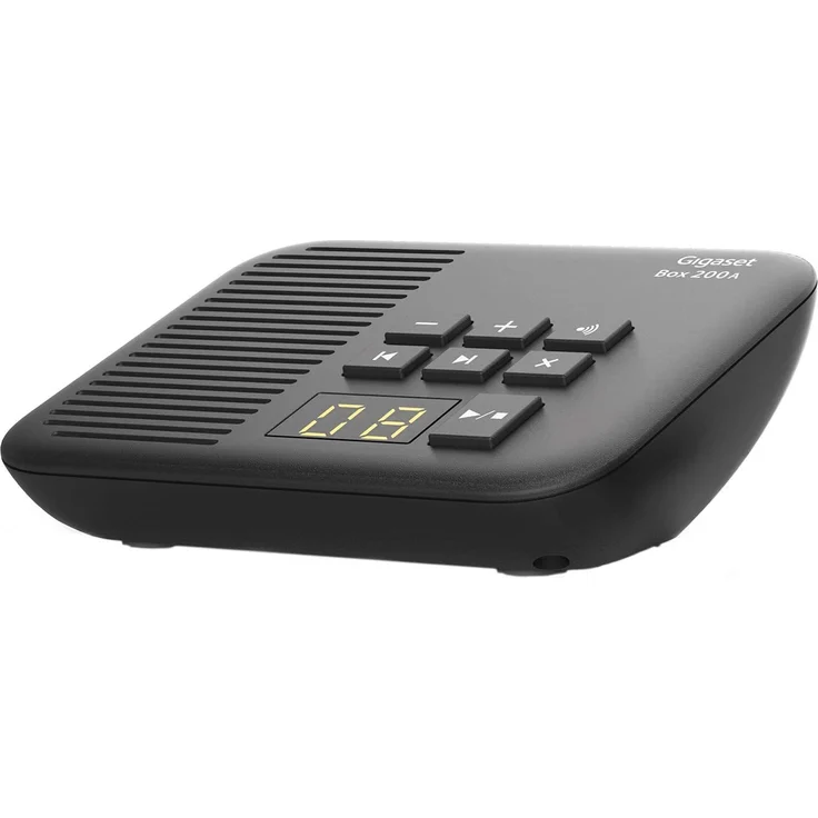 Gigaset Box 200A DECT Basisstation mit Anrufbeantworter für Ihr eigenes Kommunikationssystem mit Gigaset Mobilteilen, Basis unterstützt 6 Mobilteile für den analogen Telefonanschluss, schwarz – Bild 1