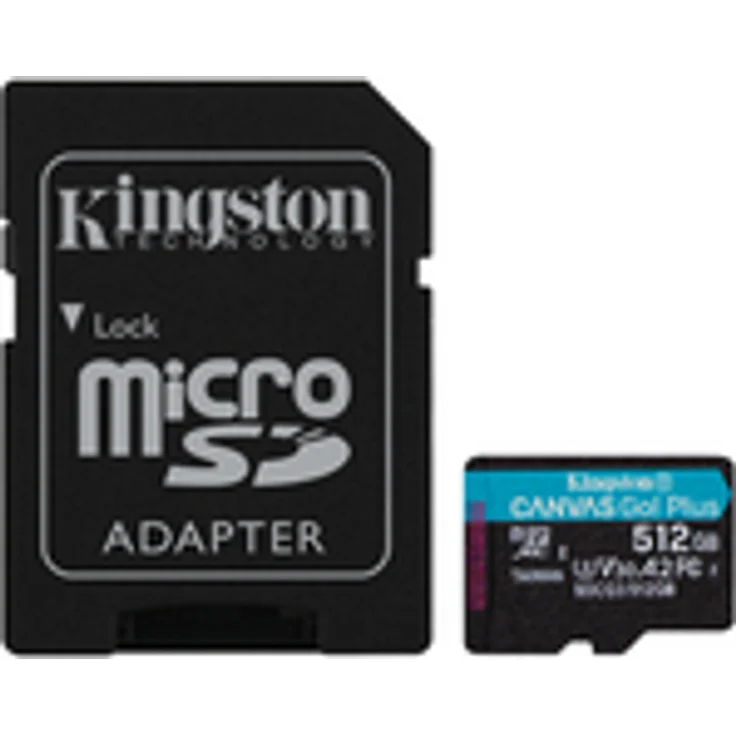 Kingston SDCG3-512GB microSD Speicherkarte ( 512GB microSDXC Canvas Go Plus 170R A2 U3 V30 mit SD Adapter ) – Bild 1