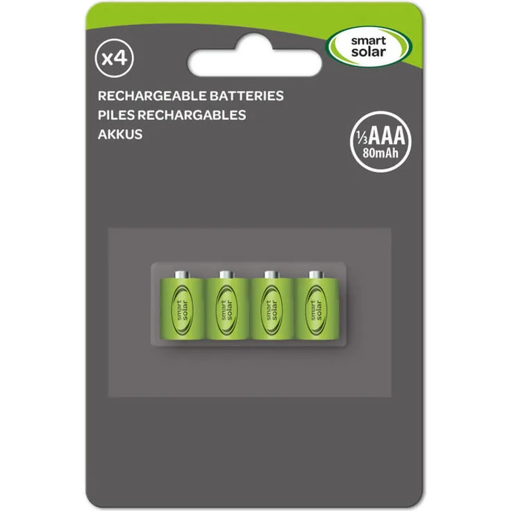 Solar Ersatzbatterie, Akkus 1-3 AAA, 4er, 80mAh