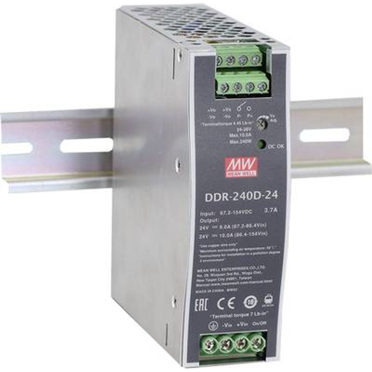 Mean Well DDR-240D-24 Hutschienen-DC/DC-Wandler (DIN-Rail) 24 V/DC 10 A 240 W 1 x (DDR-240D-24)