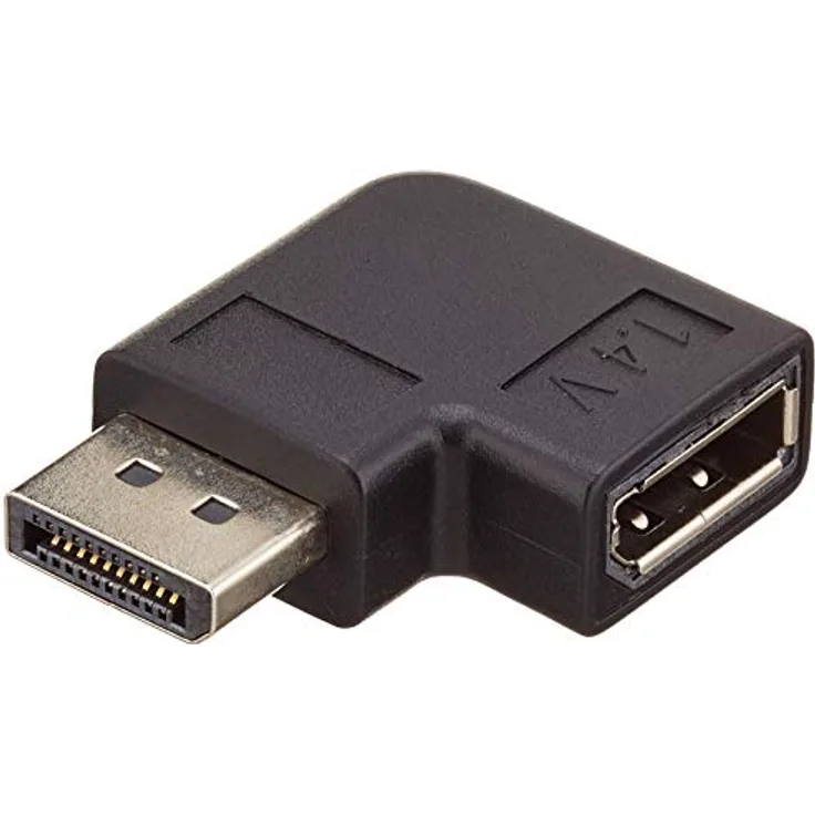 InLine - DisplayPort-Adapter - DisplayPort (M) bis DisplayPort (M) links gewinkelt - 4K Unterstützung, unterstützt 8K UHD (7680 x 4320) - Schwarz (17199L)