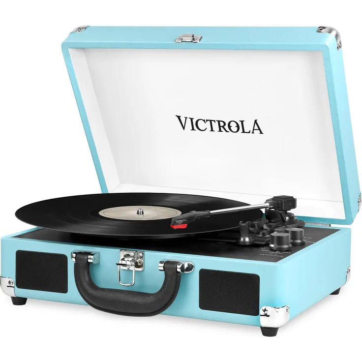 Victrola Suitcase Turntable 3-Gang Bluetooth Kofferplattenspieler - Türkis