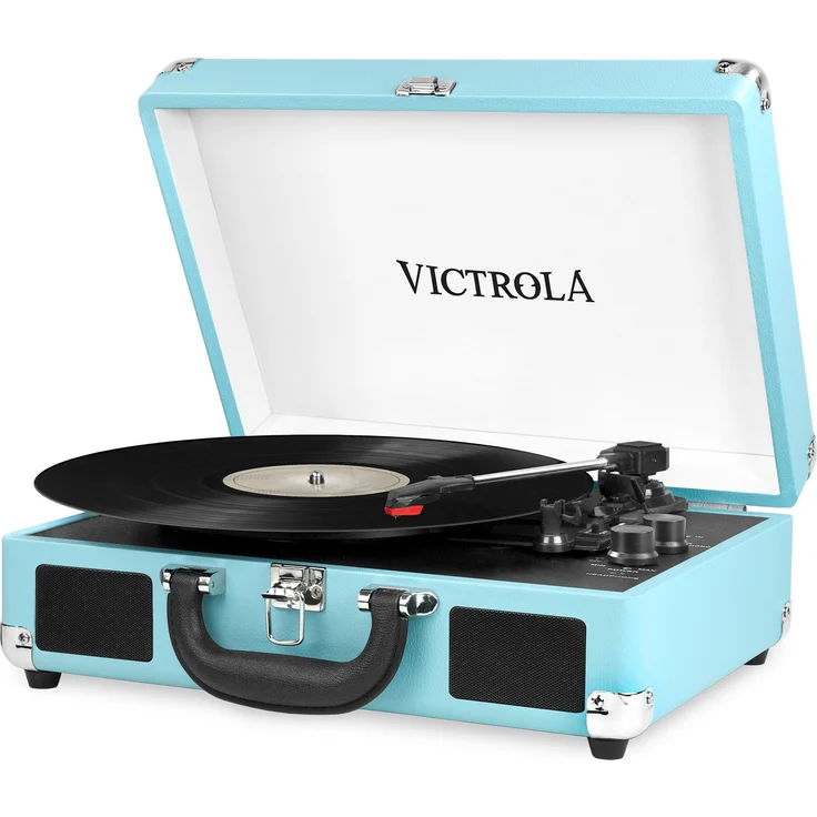 Victrola Suitcase Turntable 3-Gang Bluetooth Kofferplattenspieler - Türkis