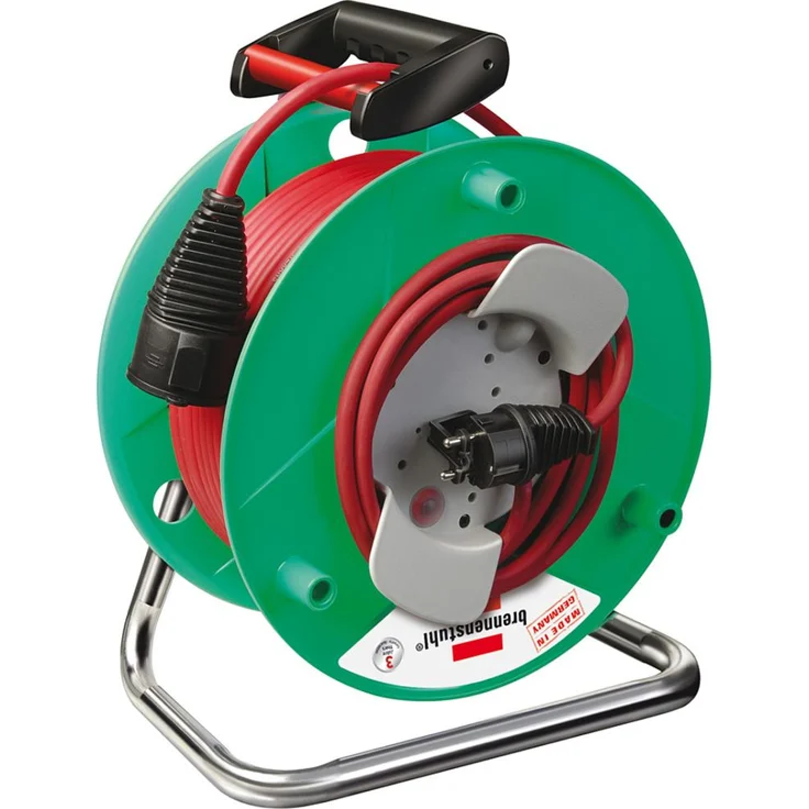 Brennenstuhl Garant G IP44 Gartenkabeltrommel (Kabeltrommel für Rasenmäher mit 23+2m Kabel in rot, Spezialkunststoff, kurzfristiger Einsatz im Außenbereich, Made in Germany) – Bild 1