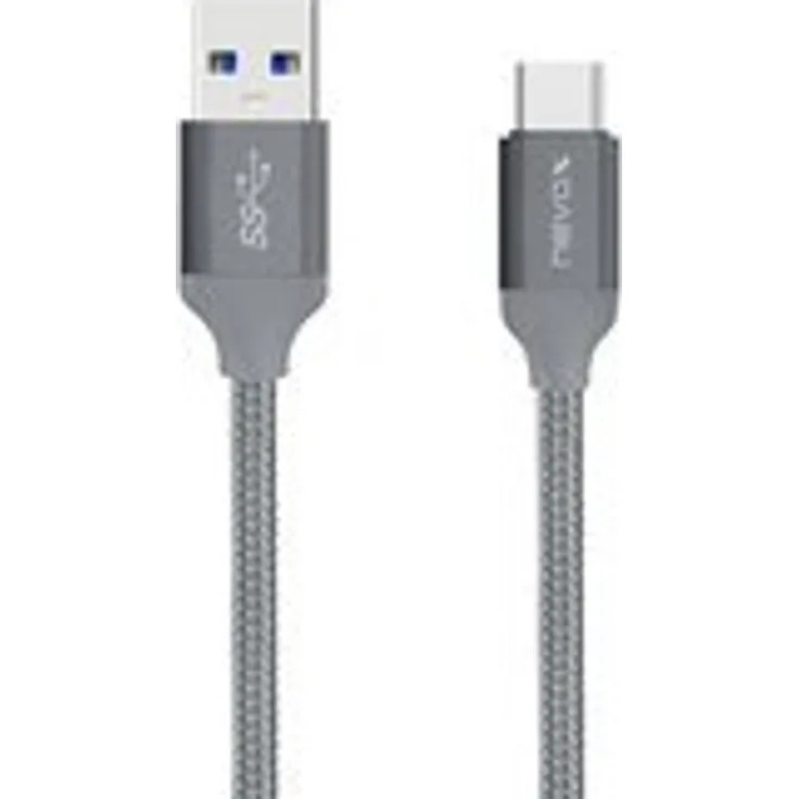 Nevox - USB-Kabel - USB-C (M) bis USB Typ A (M) - USB 3.1 - 1 m - silbergrau