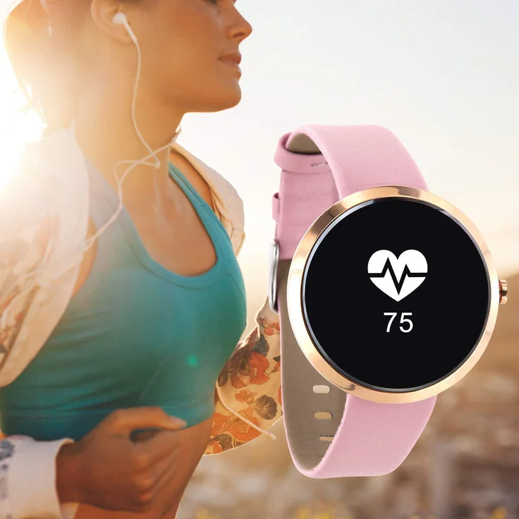 xlyne Siona XW Fit Smartwatch Damen, 43mm, Metallgehäuse, Roségold/Rosa – Bild 3