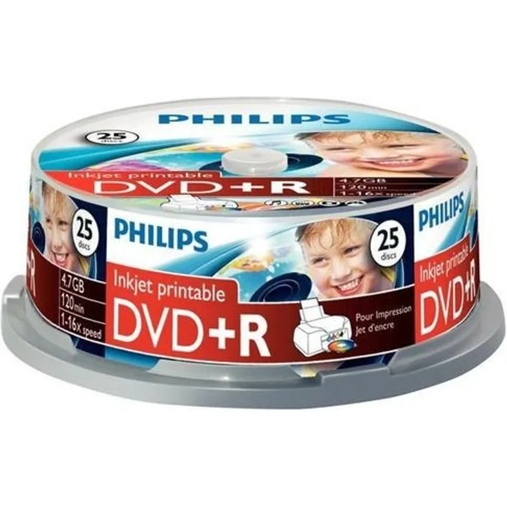 Philips DVD+R Rohlinge (4.7 GB Data- 120 Minuten Video, 16x High Speed Aufnahme, 25er Spindel) - Preisvergleich