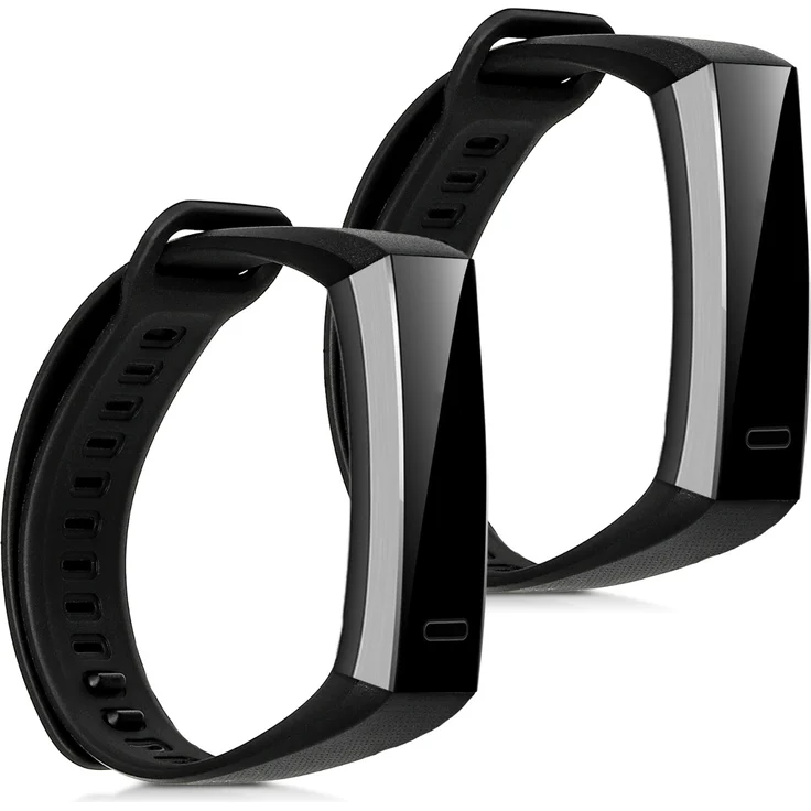 kwmobile 2x Sport Ersatzarmband TPU mit Uhrenverschluss für Huawei Band 2 / Band 2 Pro Schwarz