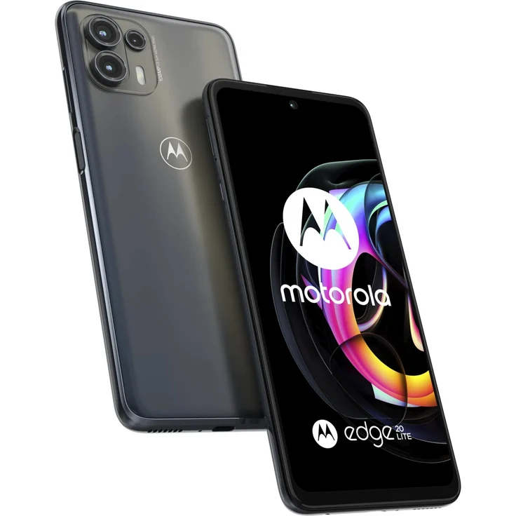 Motorola Edge 20 Lite Smartphone 17,02cm (6,7 Zoll) OLED-Display, 128GB interner Speicher, 8GB RAM, Dual-SIM, Android 11, Electric Graphite – Bild 1