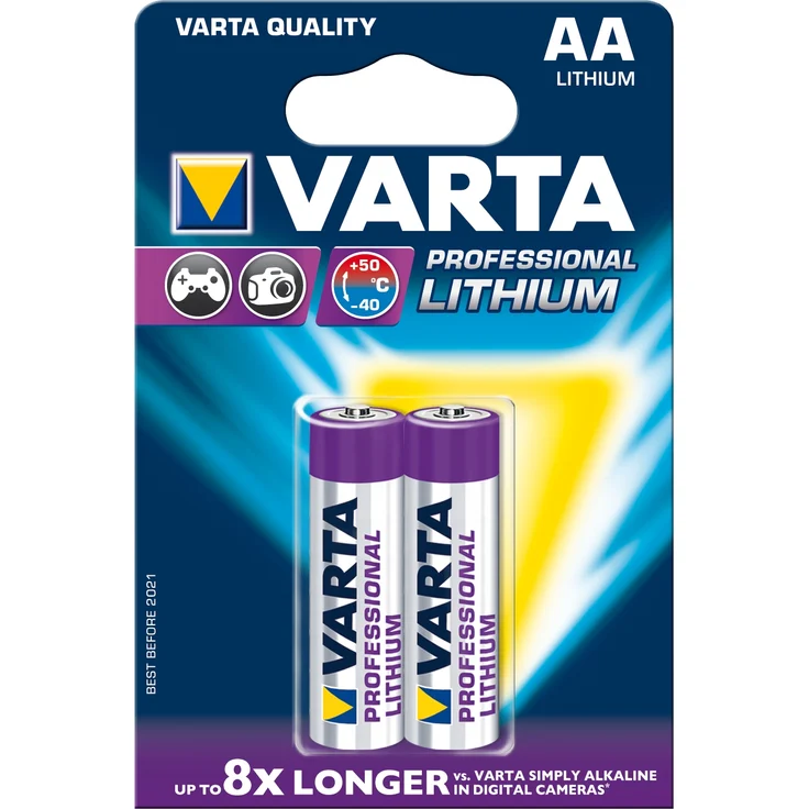 Varta Lithium AA Mignon LR06 Batterien (ideal für Digitalkamera Spielzeug GPS Geräte Sport- und Outdoor-Einsätze, 2er Pack) – Bild 1