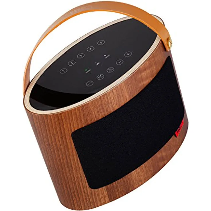 TIBO Vogue 3 | Tragbare WLAN- und Bluetooth-Lautsprecher | Multiroom HiFi-Lautsprecher mit Internetradio für zu Hause oder im Freien | 8 Stunden Wiedergabedauer| Nussbaum-Oberfläche