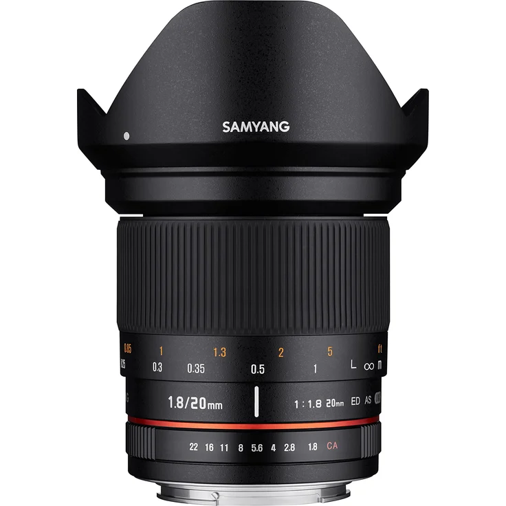 SAMYANG 1113502101 20mm F1.8 ED AS UMC Objektiv für Anschluss Canon M schwarz – Bild 1