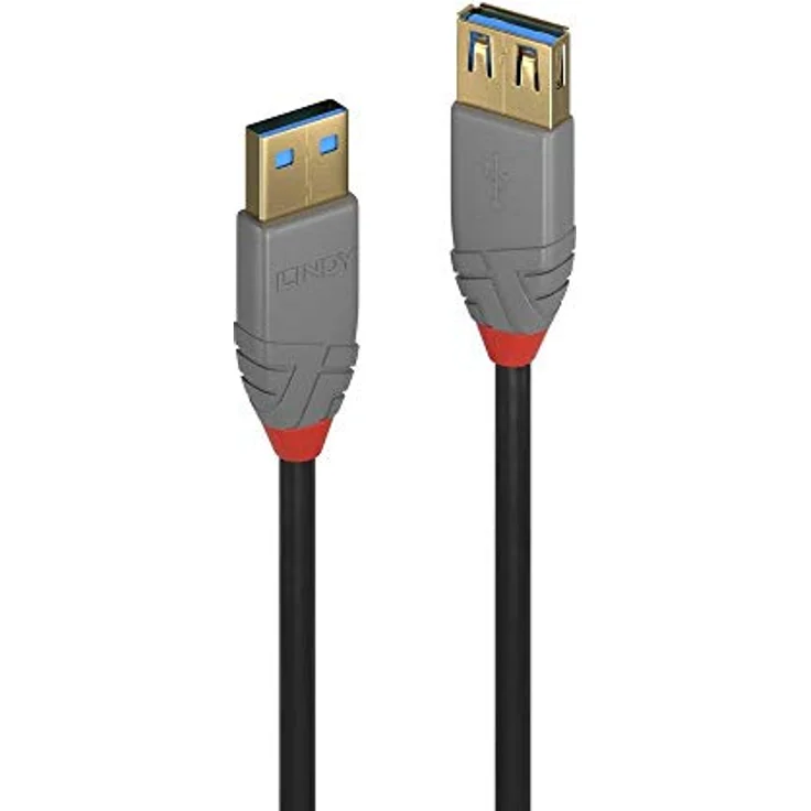LINDY 36761 1m USB 3.0 Typ A Verlängerungskabel, Anthra Line Anthrazit – Bild 1