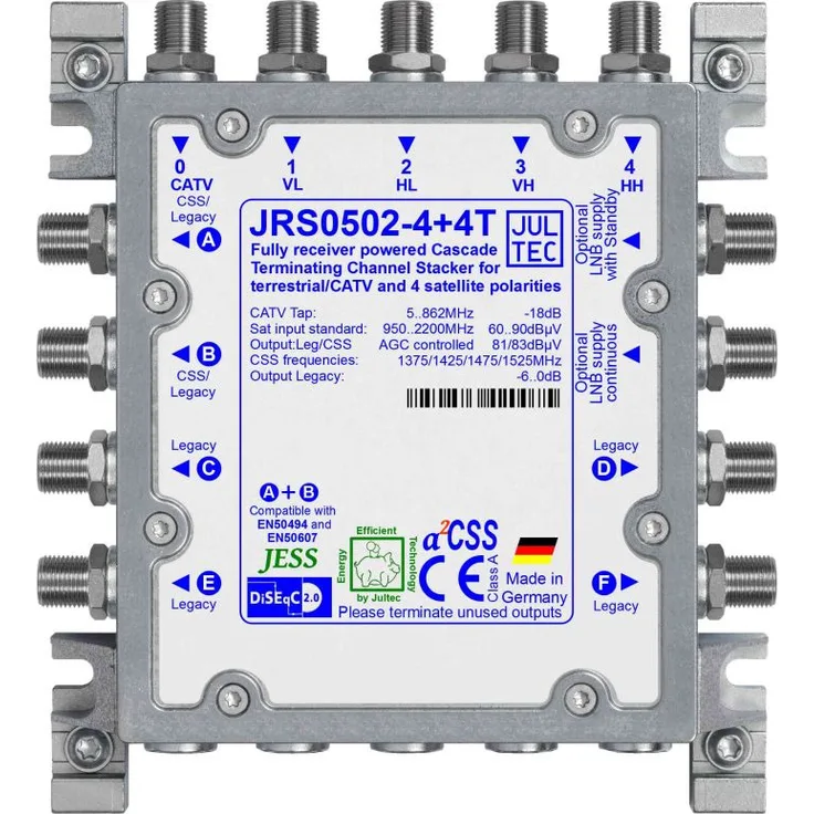 Jultec JRS0502-4+4T Unicable Multischalter mit 4x Legacy
