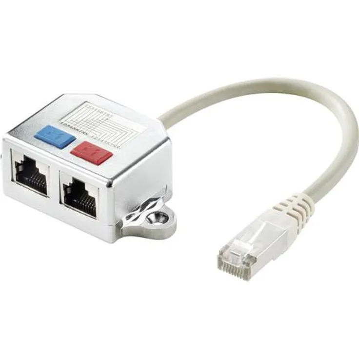 Renkforce RJ45 Netzwerk T-Adapter CAT 5e (2x RJ45-Buchse - 1x RJ45-Stecker) 15.00cm Metall-2