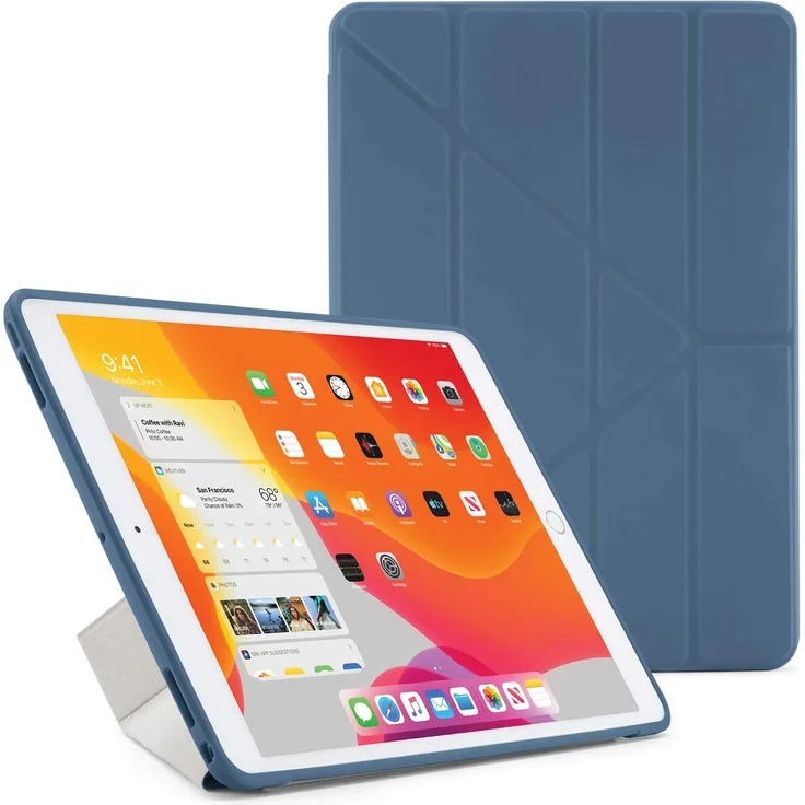 Pipetto iPad 7th Generation Hülle 2019 10.2 Zoll TPU | Origami 5-in-1 Smart Cover | Navy