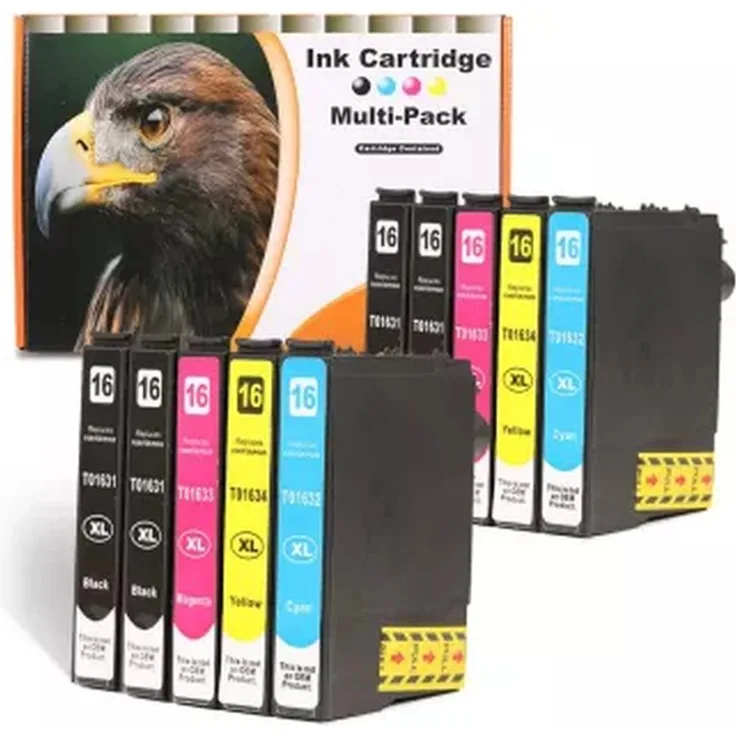 Ink Cartridge DC 10 komp. Druckerpatronen für Epson 16 - Epson WorkForce WF 2010 2500 2510 2520 2530 2540 2630 2650 2660 2750 2760 mit Chip und Füllstandsanzeige