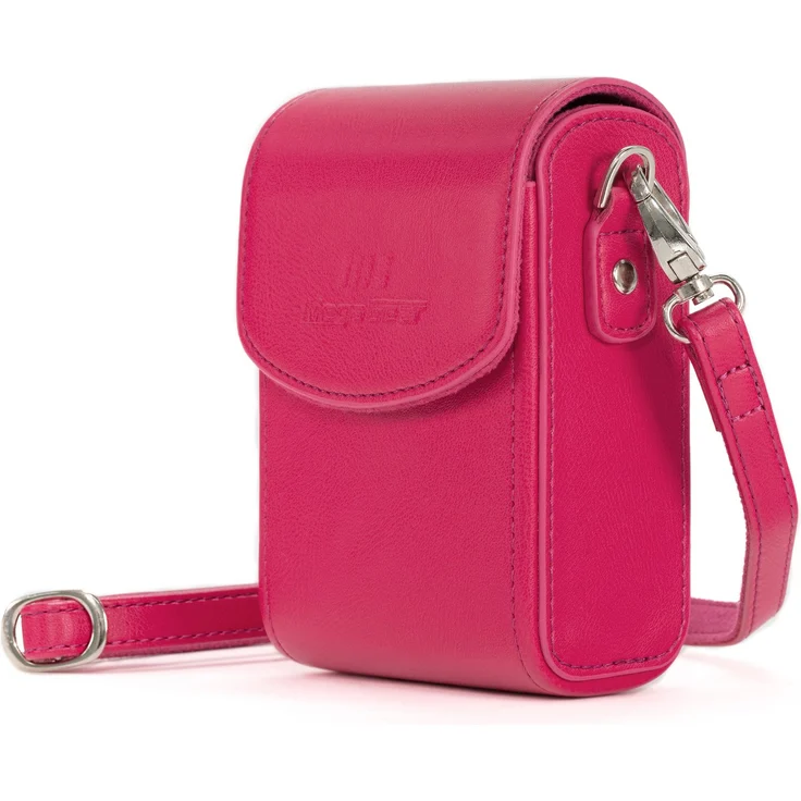 MegaGear MG1429 Panasonic Lumix DC-ZS200, TZ200, Leica C-Lux Leder Kameratasche mit Trageriemen - Rosa – Bild 1