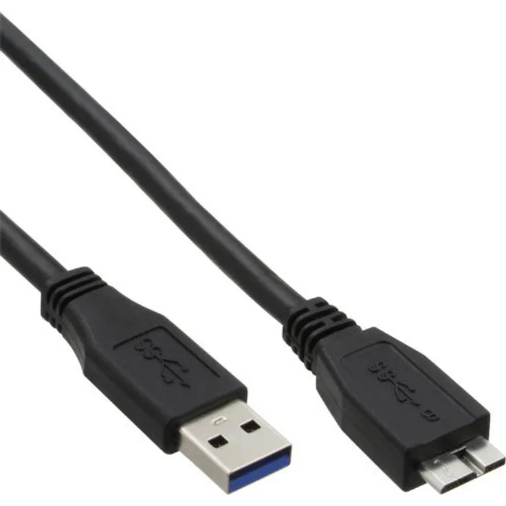 InLine 35405 USB 3.0 Kabel, A an Micro B, schwarz, 0,5m