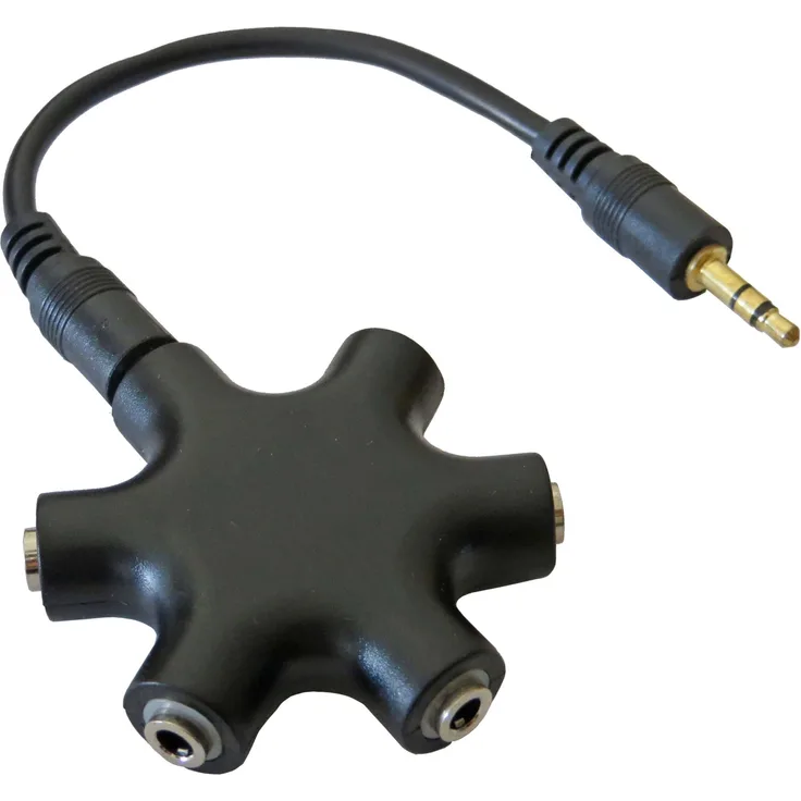 KEEPDRUM ADA067 Kopfhörer-Verteiler 3,5mm 5-fach Adapter Splitter für mehrere Kopfhörer