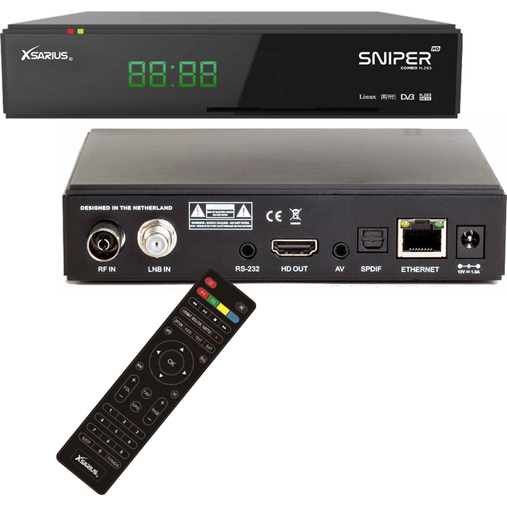 Xsarius Sniper HD Combo H.265 Hybrid-Satellitenempfänger & IPTV / OTT Set-Top Box