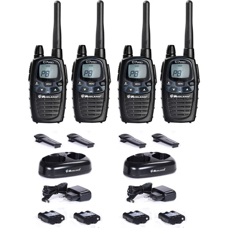 Midland G7 Pro Basic 4er Funkgerätekoffer Funkhandy Funkgeräteset