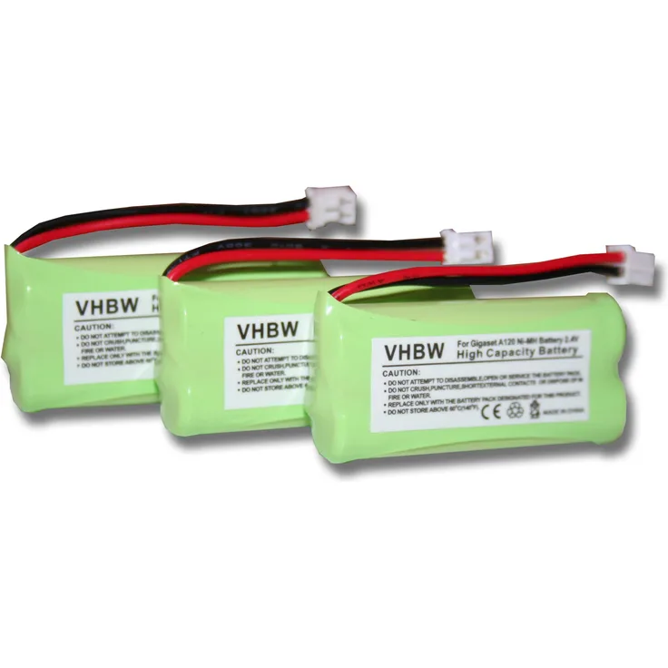 VHBW 3x NiMH Akku Set 700 mAh (2,4 V), geeignet für Telefon, Festnetz Siemens Gigaset A12, A14, A24, A26, A145, A260, AS140, AL4H, Q063, Universum CL15, SL15