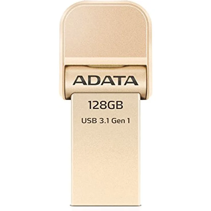 ADATA AI920 128GB i-Memory Lightning-USB 3.1 Speicherstick für iPhone, iPod, iPad, iOS-Geräte, Apple MFi zertifiziert, Rotgold (AAI920-128G-CGD 128GB)